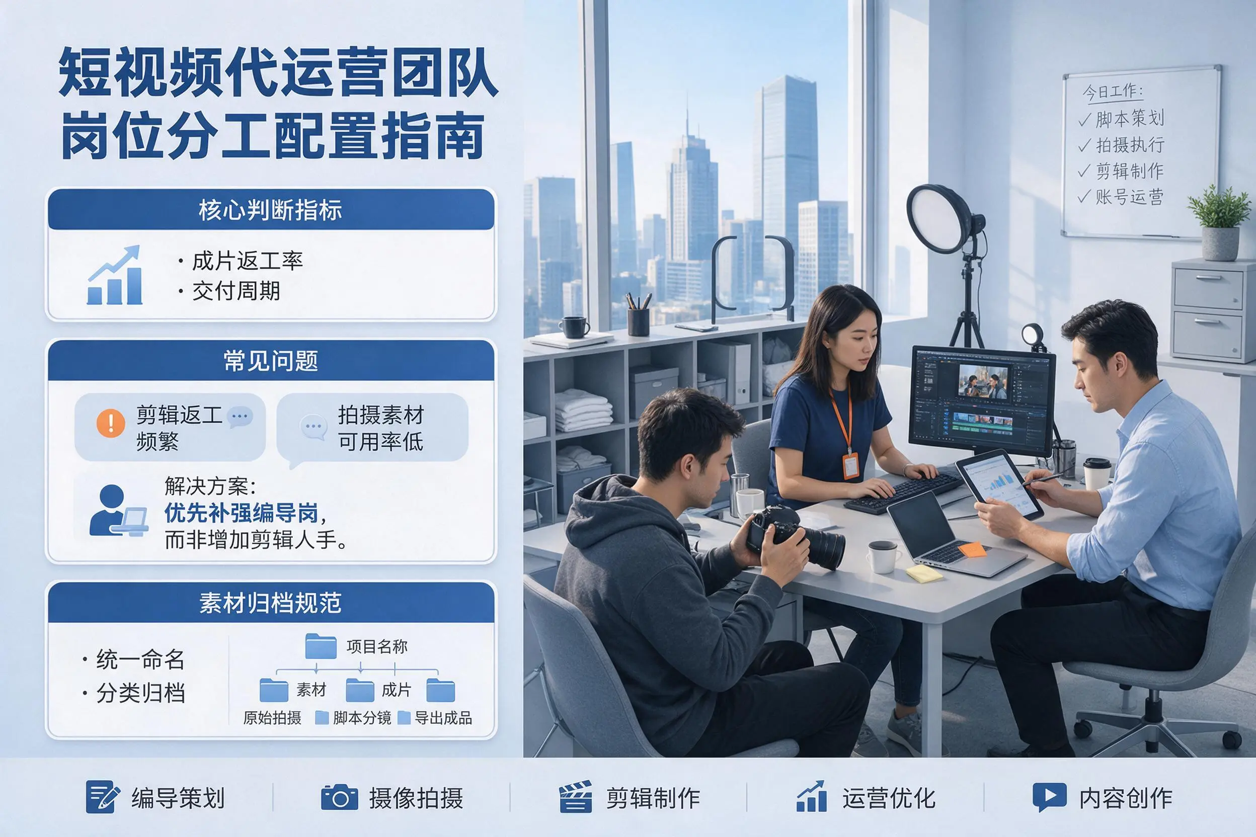 短视频代运营团队如何配置？北京企业岗位分工科普说明