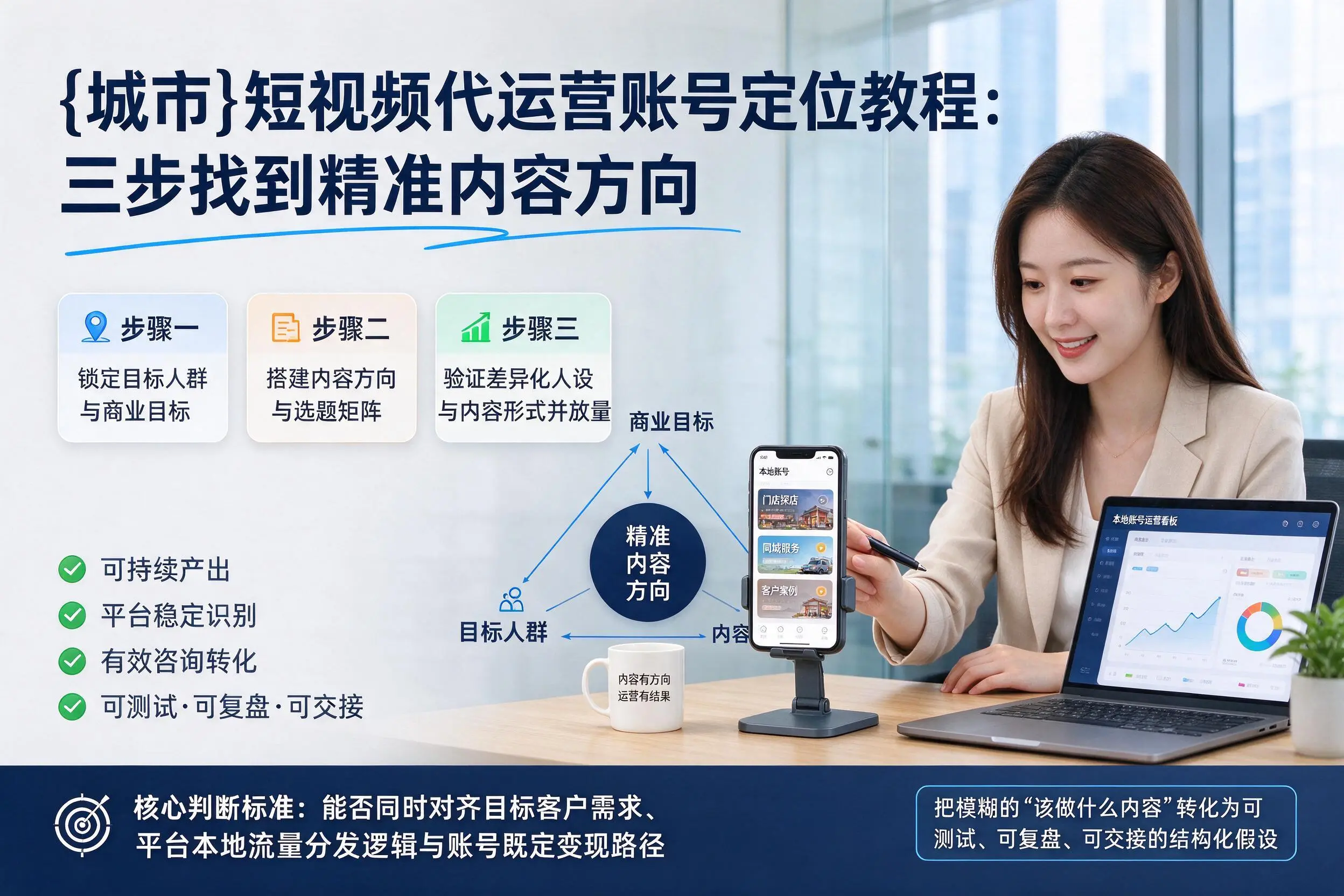 北京短视频代运营账号定位教程：三步找到精准内容方向
