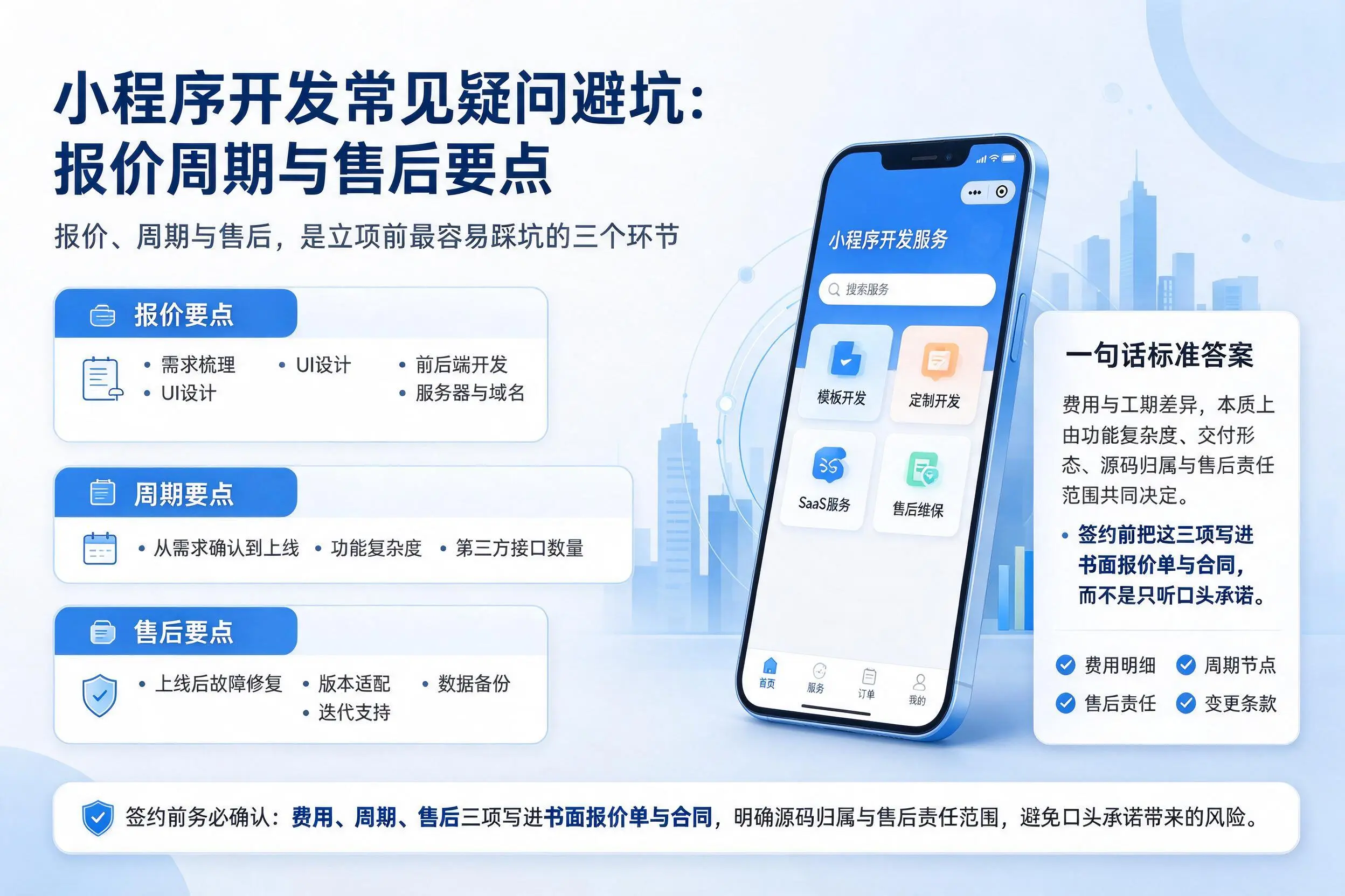 北京小程序开发常见疑问避坑：报价周期与售后要点