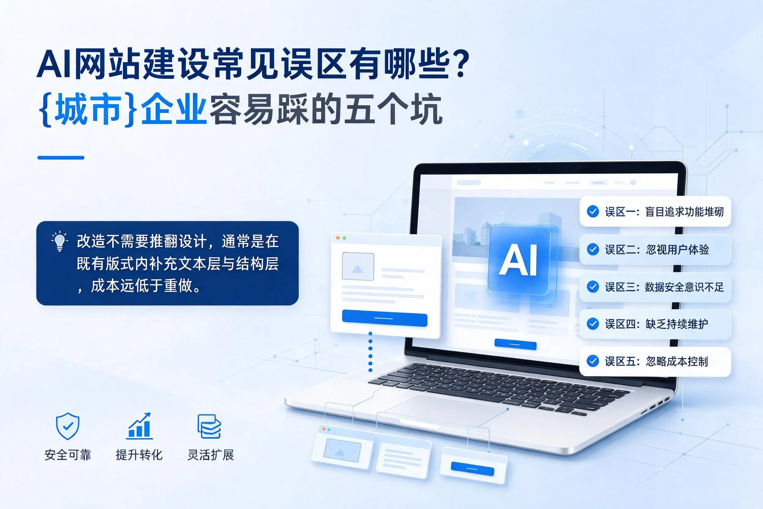AI网站建设常见误区有哪些？北京企业容易踩的五个坑