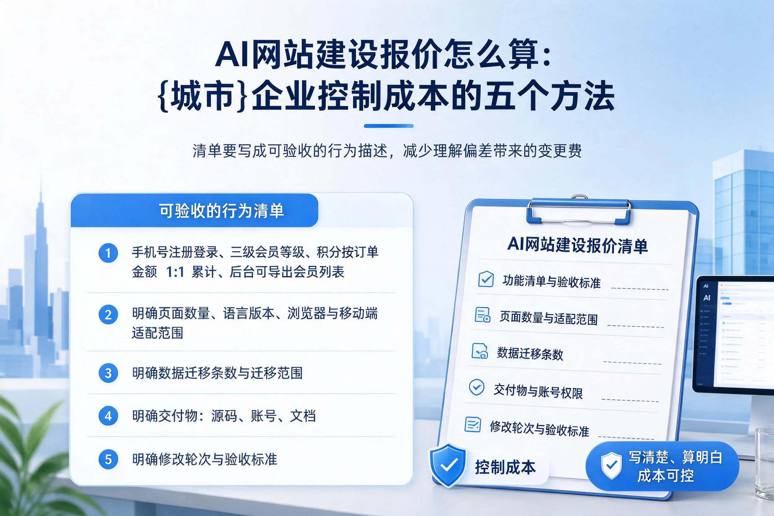 AI网站建设报价怎么算：北京企业控制成本的五个方法